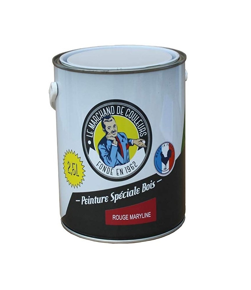 Peinture Spécial Bois - Satinée - Rouge marilyne - 2.5 L - ONIP Peinture Spécial Bois - Satinée - Rouge marilyne - 2.5 L - ONIP