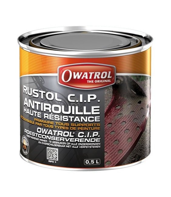 Primaire anticorrosion haute résistance - Rustol CIP - 500 ml - OWATROL