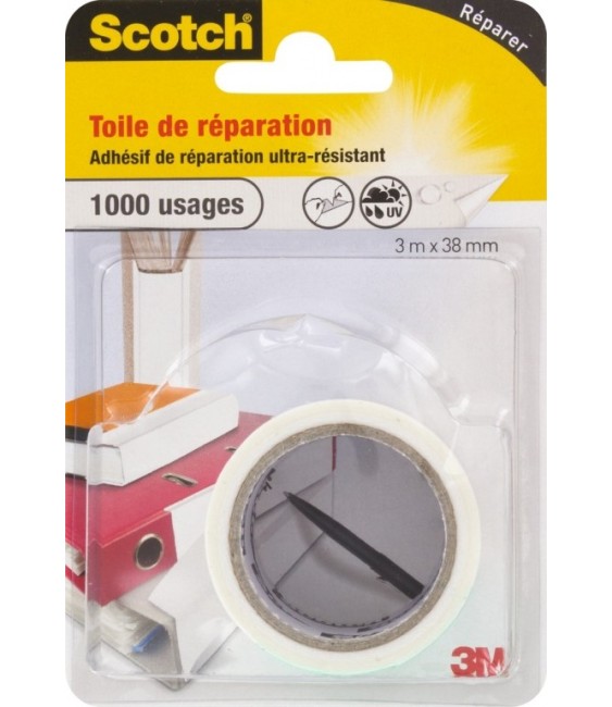 Toile adhésive de réparation - 3 M - Blanc - SCOTCH