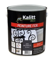 Peinture spécial Fer - Gris anthracite - Brillant - 2.5 L - KALITT
