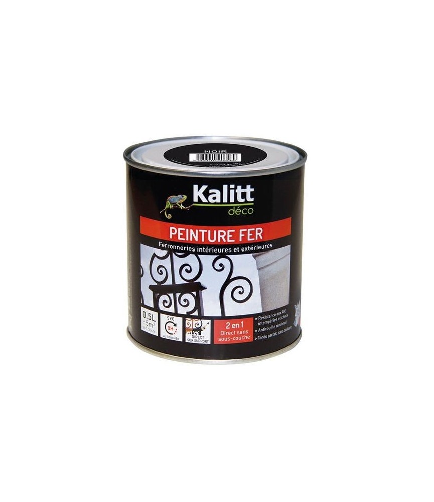 Peinture spécial Fer - Noir - Brillant - 0.5 L - KALITT Peinture spécial Fer - Noir - Brillant - 0.5 L - KALITT