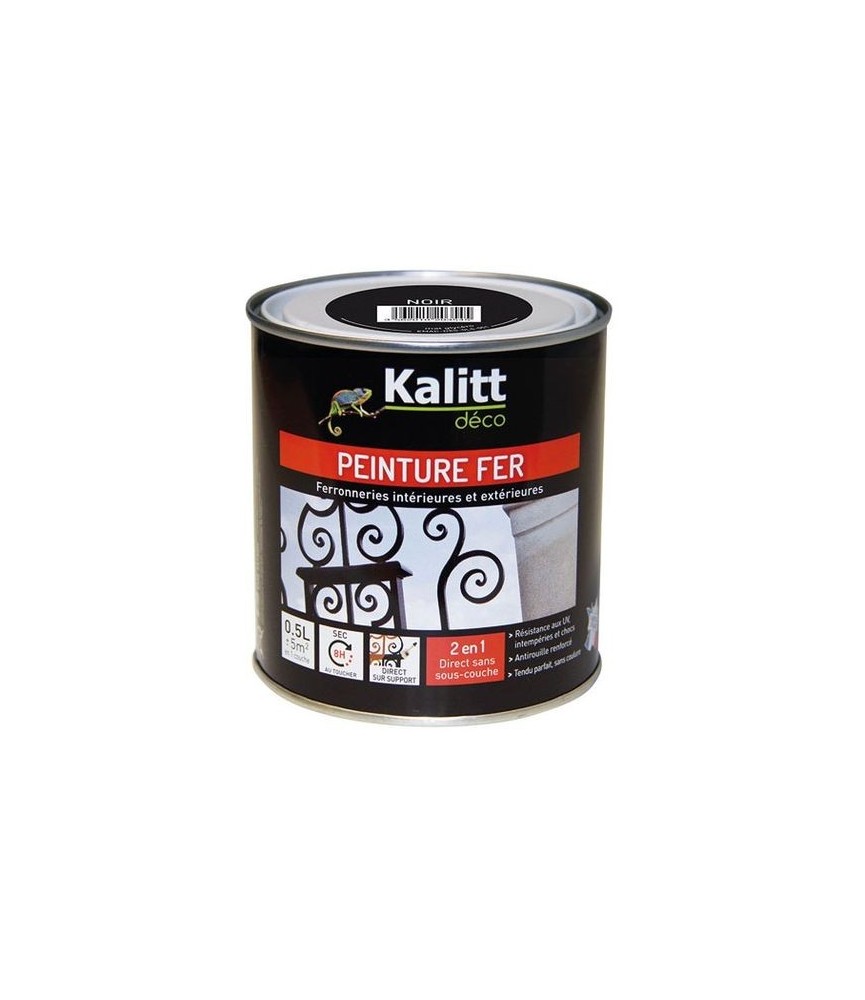 Peinture spécial Fer - Noir - Mat - 0.5 L - KALITT