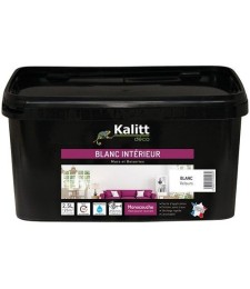 Peinture Murs et plafonds - Monocouche - Acrylique - Velours - Blanc - 2.5 L - KALITT