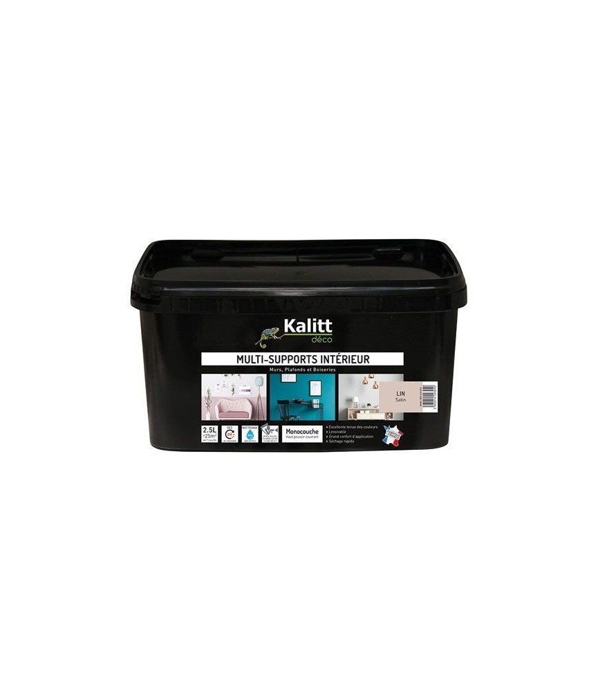 Peinture multi-supports - Intérieur - Satin - Lin - 2.5 L - KALITT Peinture multi-supports - Intérieur - Satin - Lin - 2.5 L - KALITT