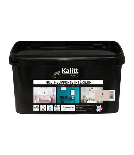 Peinture multi-supports - Intérieur - Satin - Lin - 2.5 L - KALITT