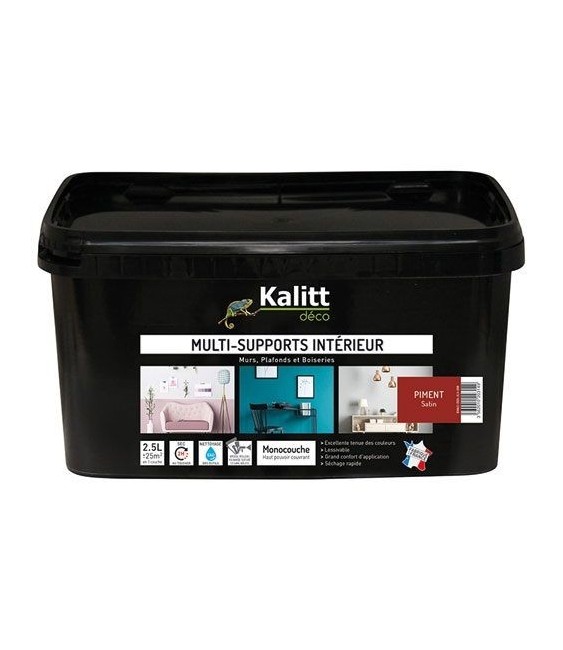 Peinture multi-supports - Intérieur - Satin - Piment - 2.5 L - KALITT