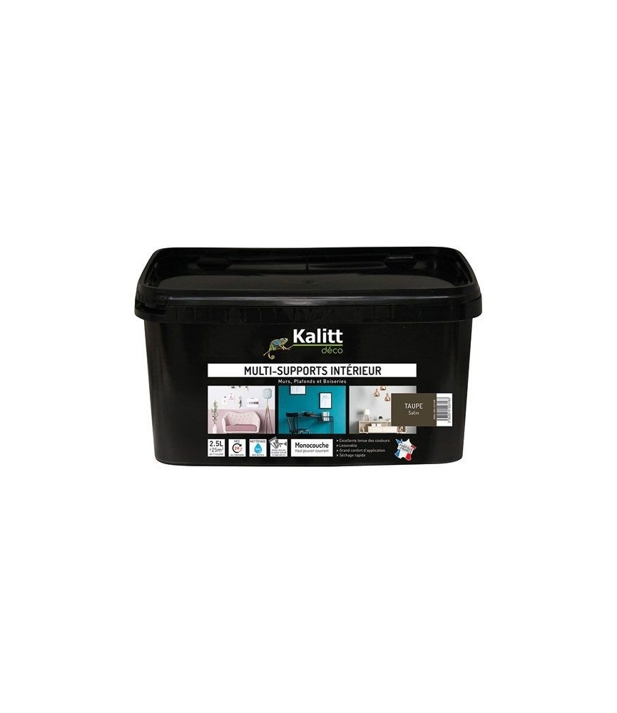 Peinture multi-supports - Intérieur - Satin - Taupe - 2.5 L - KALITT Peinture multi-supports - Intérieur - Satin - Taupe - 2.5 L - KALITT