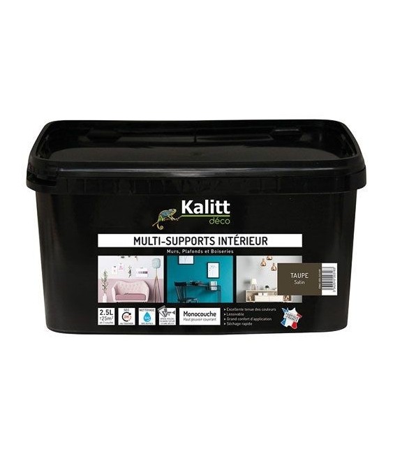 Peinture multi-supports - Intérieur - Satin - Taupe - 2.5 L - KALITT
