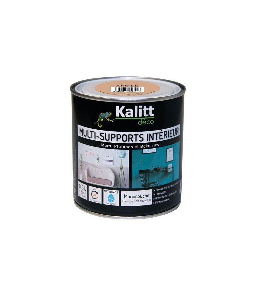Peinture multi-supports - Intérieur - Mat - Argile - 0.5 L - KALITT Peinture multi-supports - Intérieur - Mat - Argile - 0.5 L - KALITT