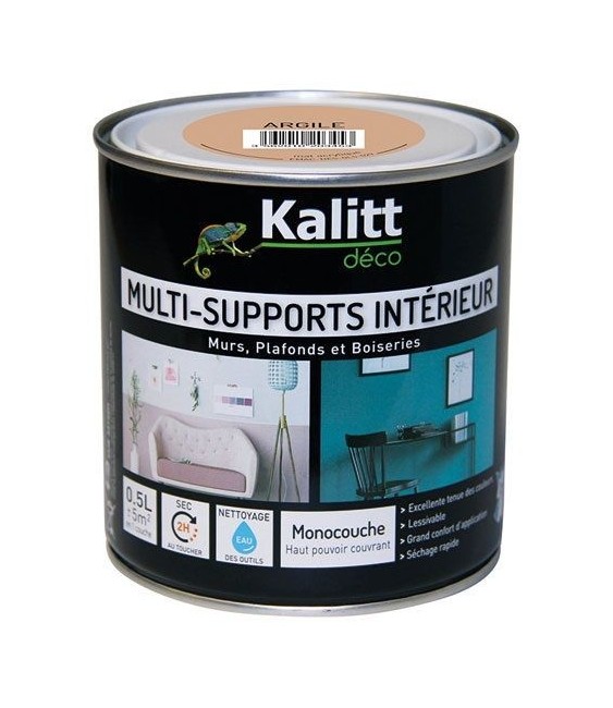 Peinture multi-supports - Intérieur - Mat - Argile - 0.5 L - KALITT