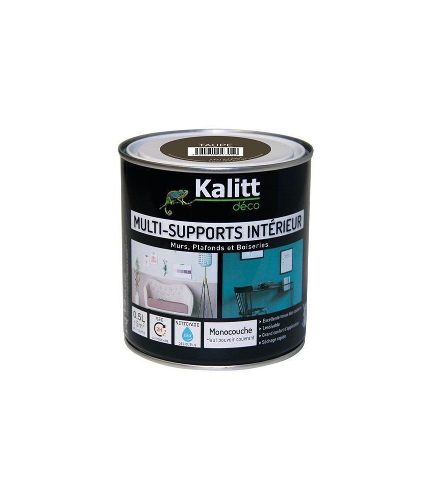 Peinture multi-supports - Intérieur - Satin - Taupe - 0.5 L - KALITT Peinture multi-supports - Intérieur - Satin - Taupe - 0.5 L - KALITT