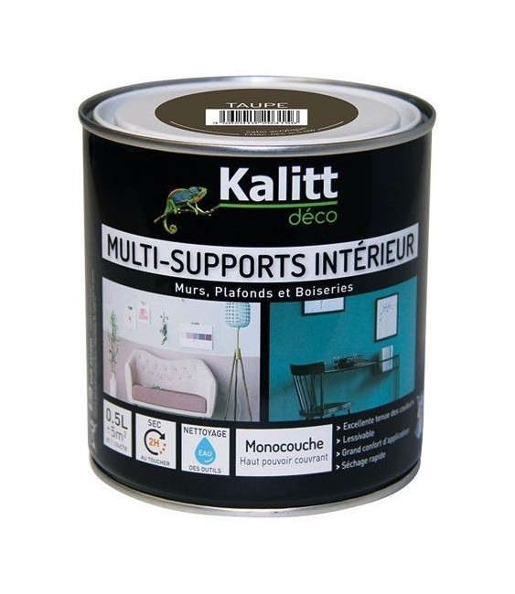 Peinture multi-supports - Intérieur - Satin - Taupe - 0.5 L - KALITT