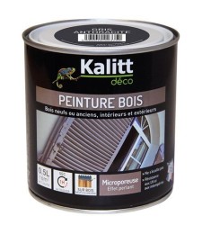 Peinture bois - Microporeuse - Satin - Gris galet - 0.5 L - KALITT