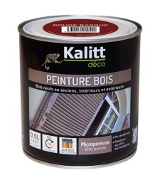 Peinture bois - Microporeuse - Satin - Rouge basque - 0.5 L - KALITT