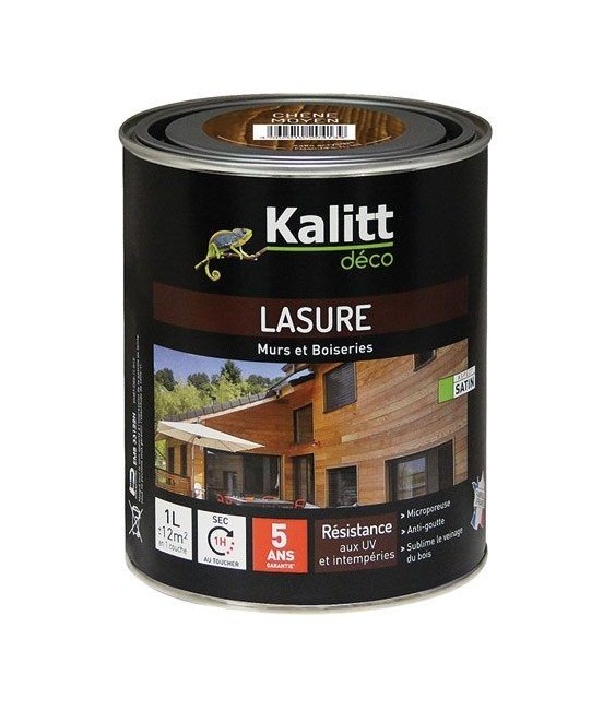 Lasures Les Modernes - Murs et boiseries - Chêne Moyen - 1 L - KALITT