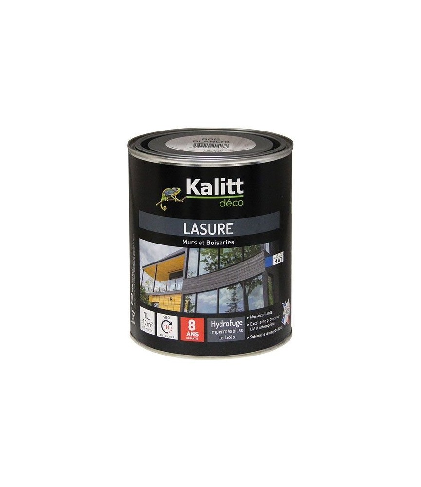 Lasures Les Modernes - Murs et boiseries - Blanc - 1 L - KALITT Lasures Les Modernes - Murs et boiseries - Blanc - 1 L - KALITT