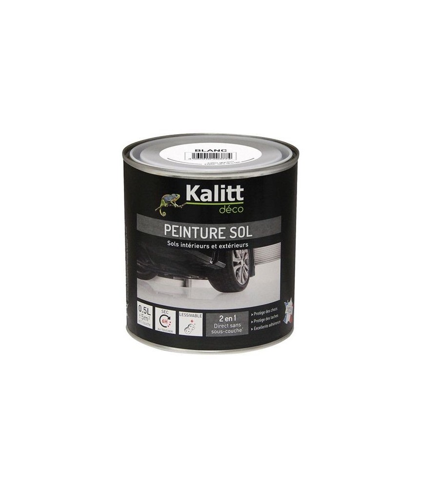Peinture Spécial sol - Satin - Blanc - 0.5 L - KALITT