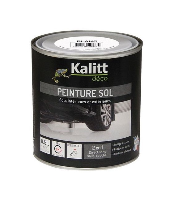 Peinture Spécial sol - Satin - Blanc - 0.5 L - KALITT
