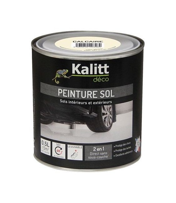 Peinture Spécial sol - Satin - Calcaire - 0.5 L - KALITT