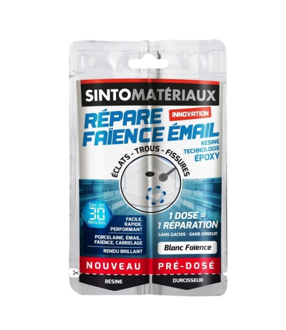 Résine Materiaux repare faience BLANC BRILLANT 30 gr - SINTO MATERIAUX