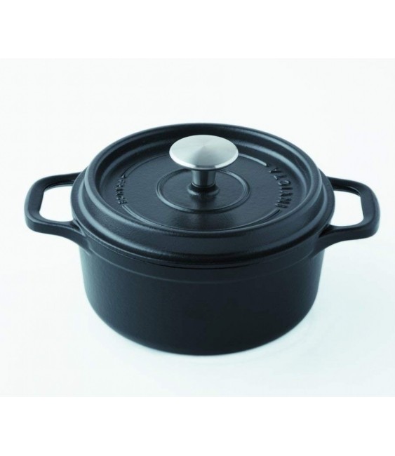 Cocotte ronde en fonte - 20 cm - Noire - INVICTA