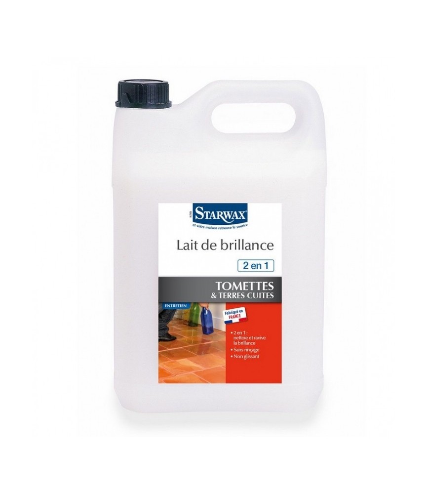 Lait de brillance pour tomettes et terres cuites - 5 L - STARWAX Lait de brillance pour tomettes et terres cuites - 5 L - STARWAX