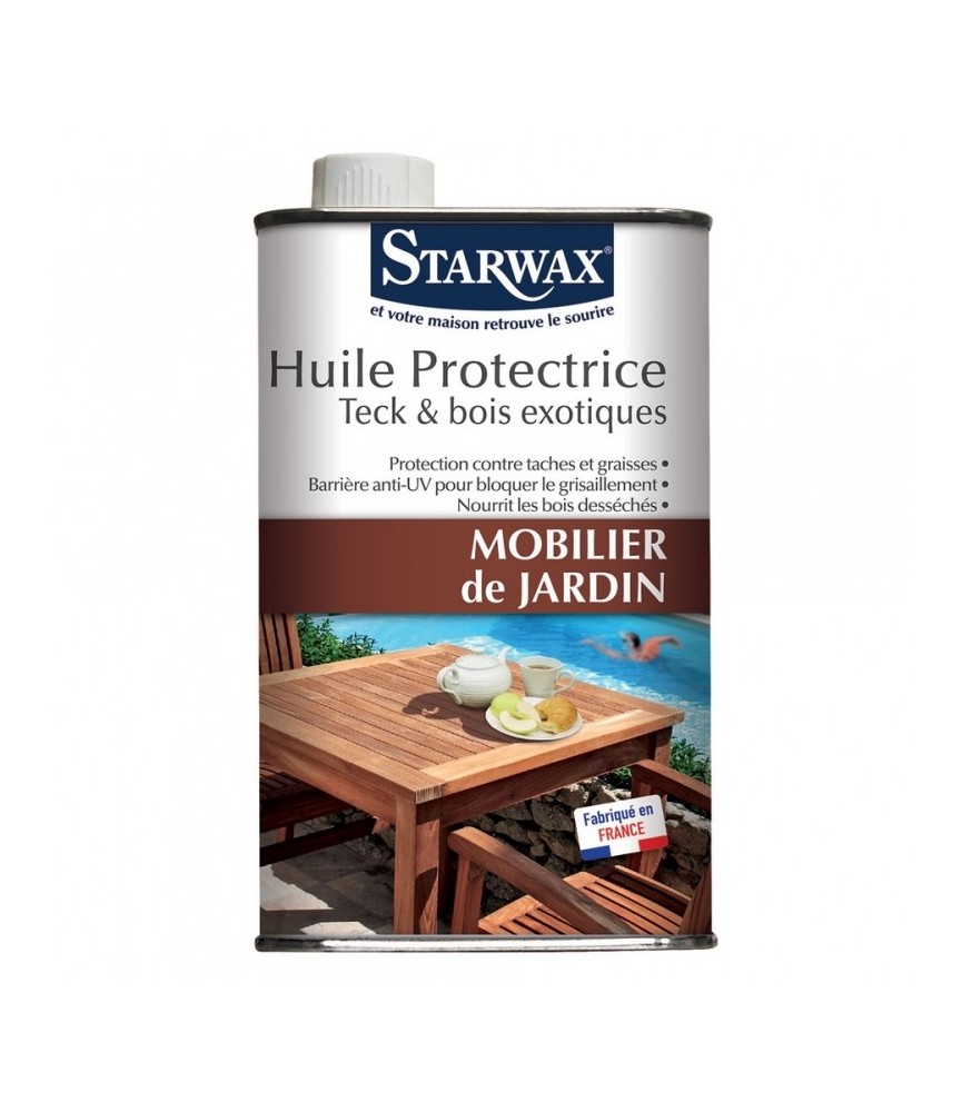 Huile protectrice pour mobilier de jardin en teck et bois exotiques - 500 ml - STARWAX Huile protectrice pour mobilier de jardin en teck et bois exotiques - 500 ml - STARWAX