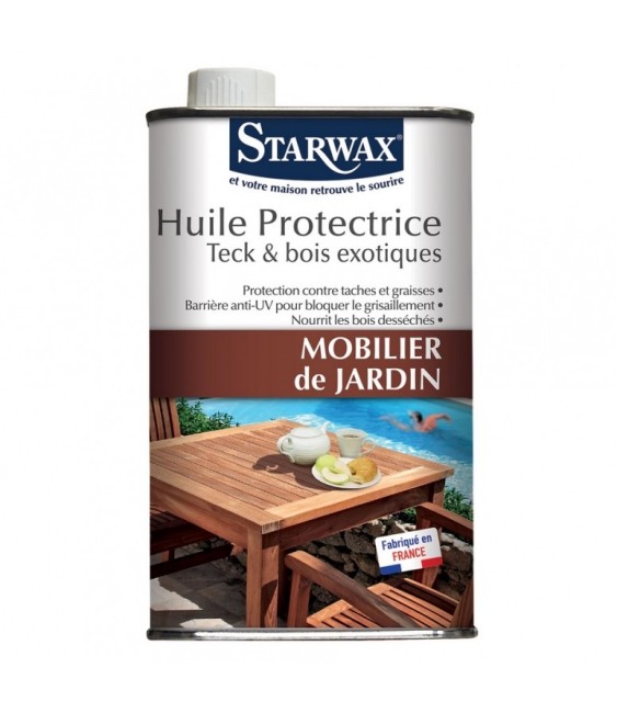 Huile protectrice pour mobilier de jardin en teck et bois exotiques - 500 ml - STARWAX