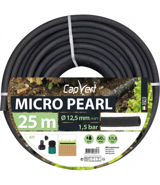 Tuyau d'arrosage pour micro-irrigation - 12.5 mm x 25 M - Micro Pearl - CAP VERT
