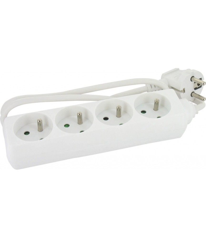 Bloc multiprise - 4 prises 2P + T sans interrupteur - DHOME