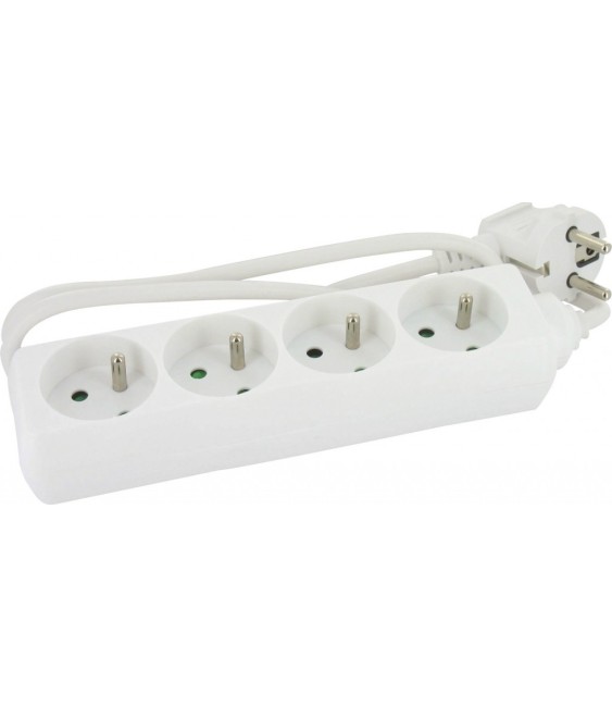 Bloc multiprise - 4 prises 2P + T sans interrupteur - DHOME