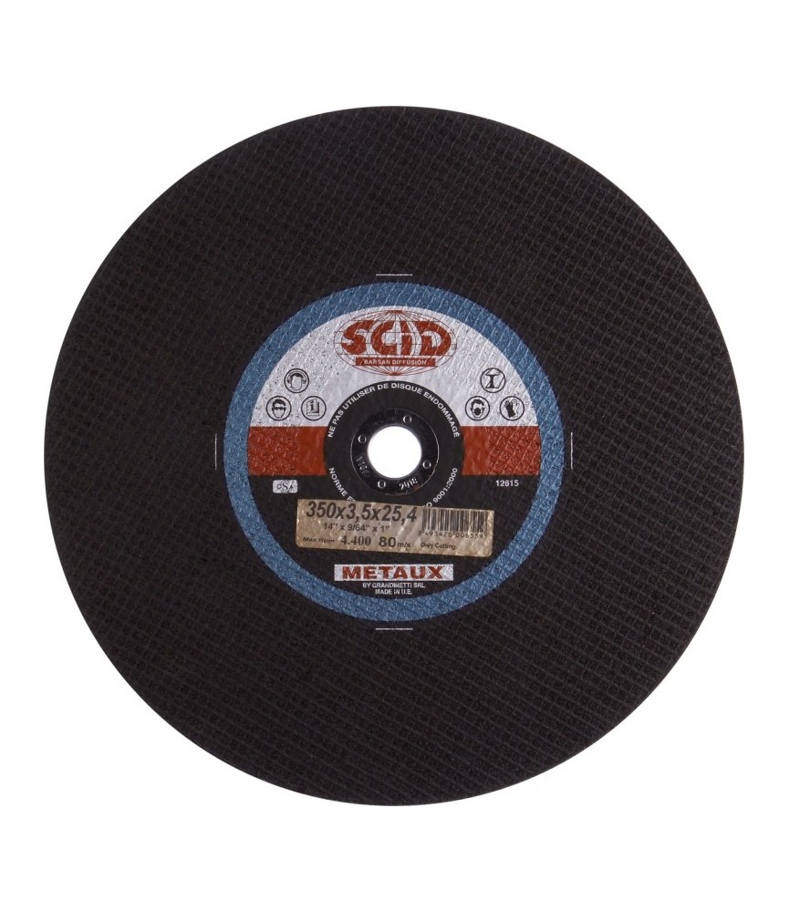 Disque à ébarder - Métaux - Moyeu plat -  355 mm - SCID