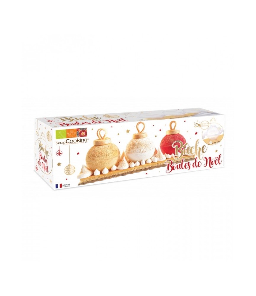 Kit moule bûche - Boules de Noël - SCRAPCOOKING Kit moule bûche - Boules de Noël - SCRAPCOOKING