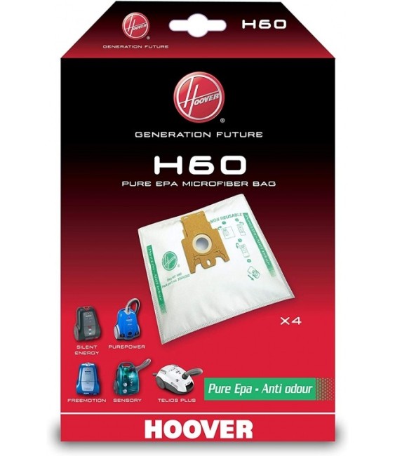 4 sacs d'aspirateur - Freemotion anti-odeur - H 60 - HOOVER
