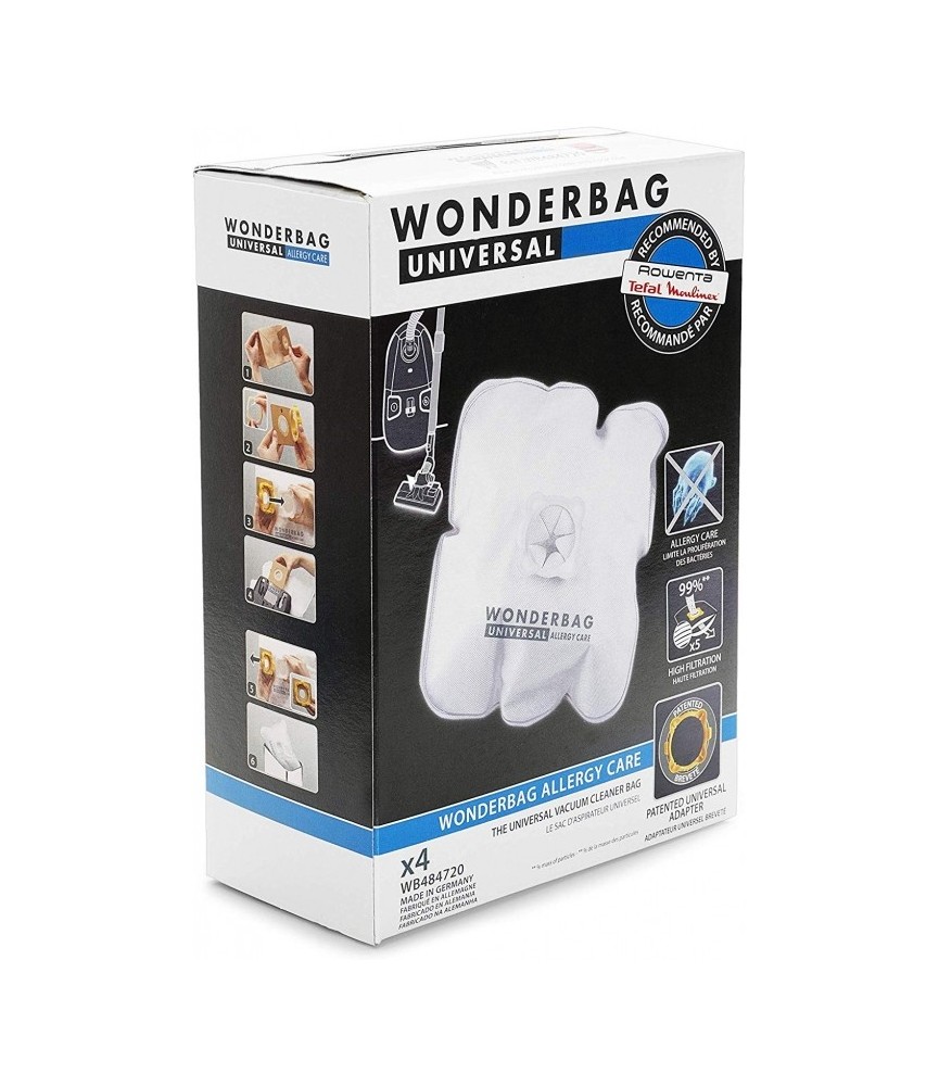 4 Sacs aspirateur Universel Wonderbag Original - WB484720 - ROWENTA 4 Sacs aspirateur Universel Wonderbag Original - WB484720 - ROWENTA