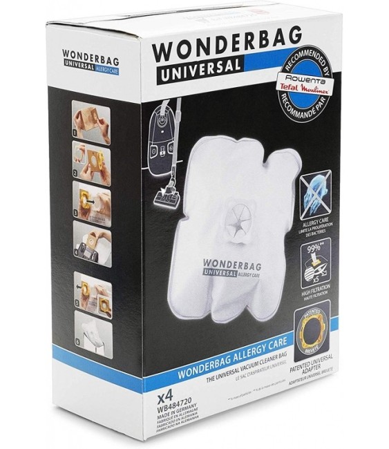 4 Sacs aspirateur Universel Wonderbag Original - WB484720 - ROWENTA