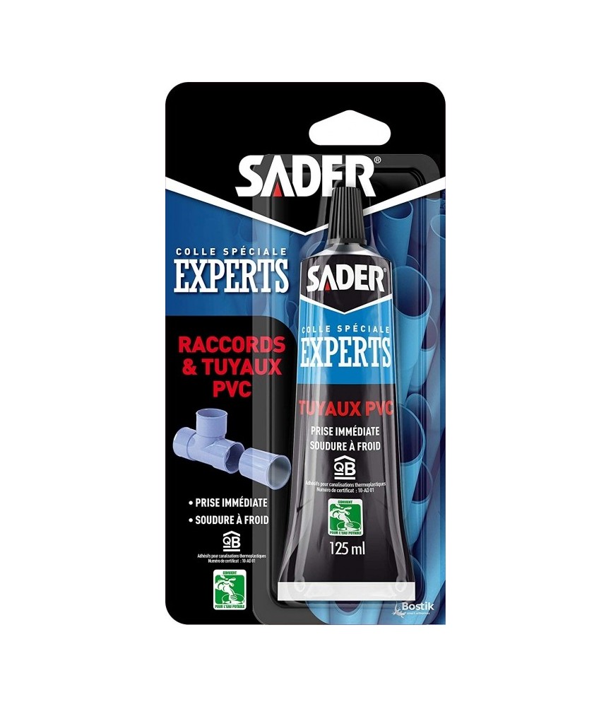 Colle expert pour tuyau et PVC - 125 ml - SADER