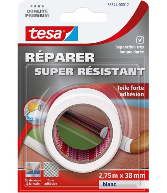 Toile adhésive super résistante - Blanc - 2.75 M x 38 mm - TESA