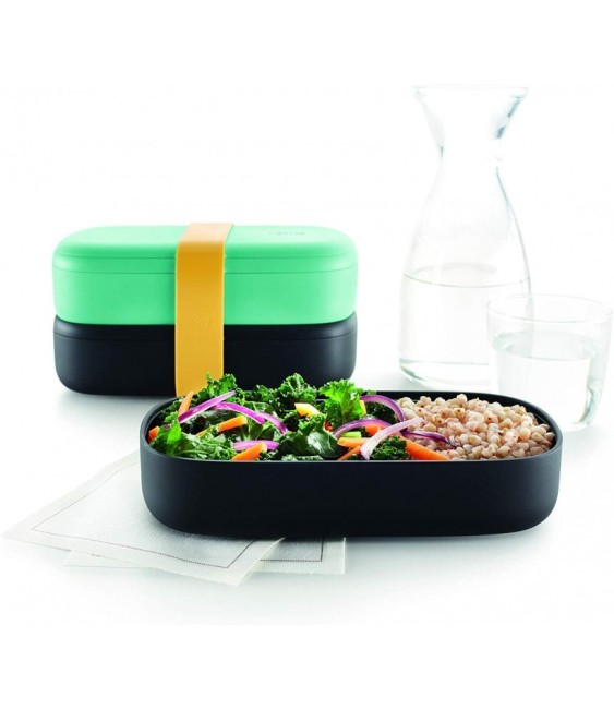LunchBox to go - Turquoise + Couverts - LEKUÉ