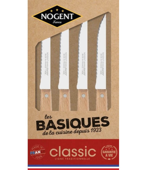 Coffret de 4 couteaux à steack - Les Basiques - Bois - NOGENT