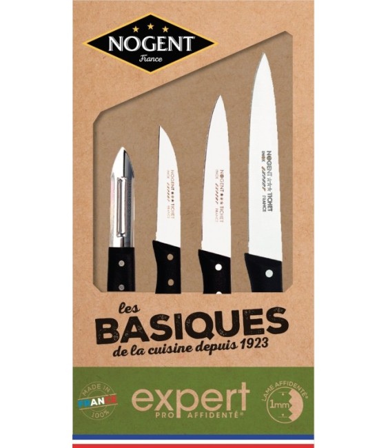 Coffret Expert de 3 couteaux + 1 éplucheur - Les Basiques - NOGENT