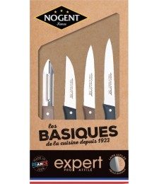Coffret Expert affilé de 3 couteaux + 1 éplucheur - Les Basiques - NOGENT