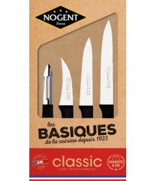 Coffret Classic polypro de 3 couteaux + 1 éplucheur - Les Basiques - NOGENT
