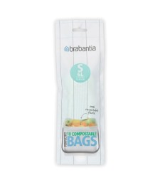 Sacs Poubelle compostable - PerfectFit - 6 litres - 10 sacs - BRABANTIA
