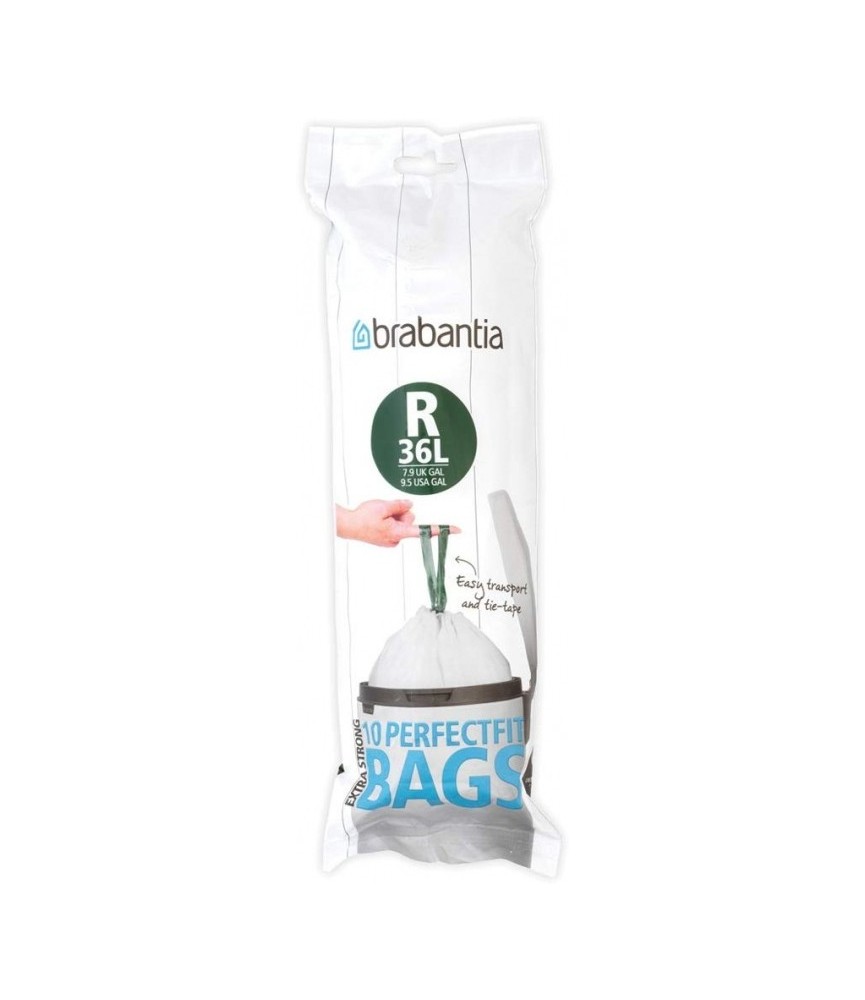 Sacs Poubelle - PerfectFit - 36 litres - 10 sacs - BRABANTIA Sacs Poubelle - PerfectFit - 36 litres - 10 sacs - BRABANTIA