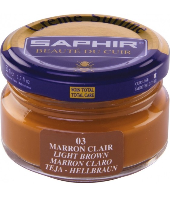 Cirage Saphir - Crème Surfine - Marron clair - 50 ml - AVEL