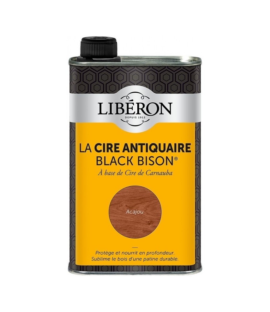 Cire d'antiquaire liquide - Black Bison - Acajou - 500 ml - LIBERON Cire d'antiquaire liquide - Black Bison - Acajou - 500 ml - LIBERON