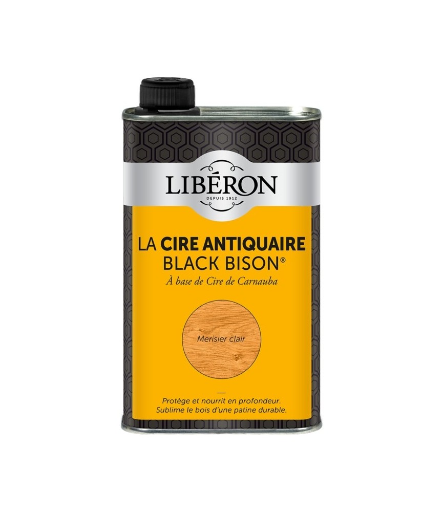 Cire d'antiquaire liquide - Black Bison - Merisier clair - 500 ml - LIBERON Cire d'antiquaire liquide - Black Bison - Merisier clair - 500 ml - LIBERON