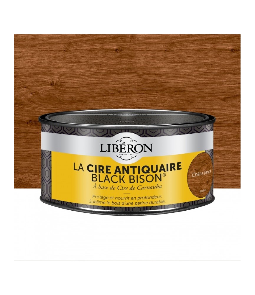 Cire d'antiquaire en pâte - Black Bison - Chêne foncé - 500 ml - LIBERON Cire d'antiquaire en pâte - Black Bison - Chêne foncé - 500 ml - LIBERON