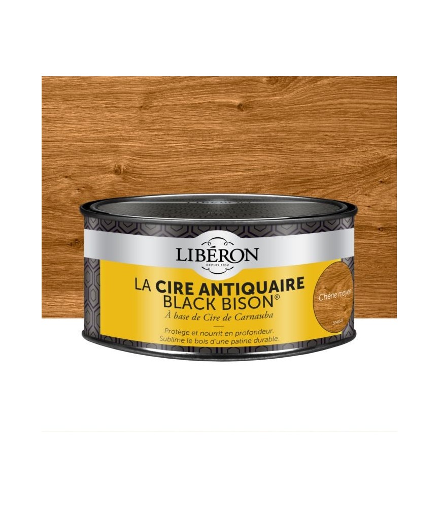 Cire d'antiquaire en pâte - Black Bison - Chêne moyen - 500 ml - LIBERON Cire d'antiquaire en pâte - Black Bison - Chêne moyen - 500 ml - LIBERON